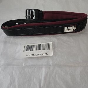 New BLACK RHINO Black And Burgundy Sturdyand Padded Dog Collar